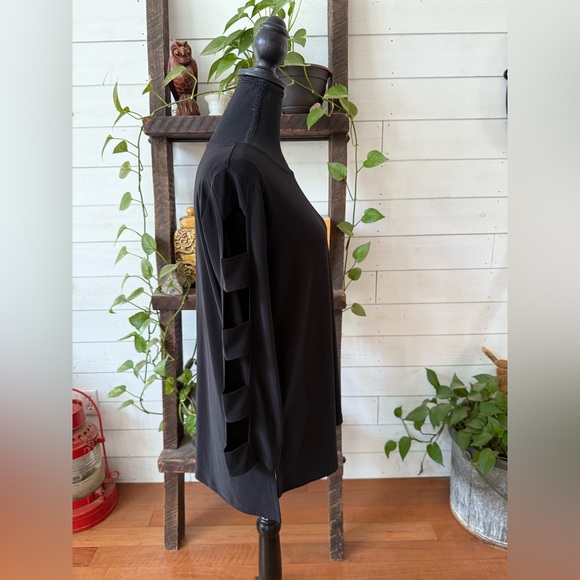 Anne Klein Black Long Sleeve Top with Cut-Out Details - Picture 15 of 17